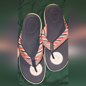 Clarks NWT Colorful Striped Women's Sandals